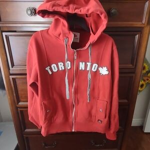 Red Toronto Hoodie with Maple Leaf